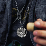 Vegvisir The viking  necklace for men  wolf stainless steel pendant