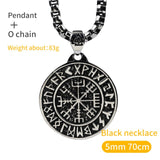 Vegvisir The viking  necklace for men  wolf stainless steel pendant