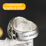 Roman Paladin  Lindsay Carving Craft sterling Silver Ring Male Ins Fashion Jewelry