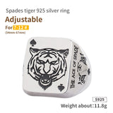 Spades Tiger  Sterling Silver Rings for man and women  Fashion Jewelry