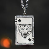 Spades Tiger ins fashion men and women pendant 925 sterling Silver Necklace