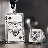 Spades Tiger ins fashion men and women pendant 925 sterling Silver Necklace