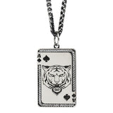 Spades Tiger ins fashion men and women pendant 925 sterling Silver Necklace