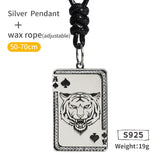 Spades Tiger ins fashion men and women pendant 925 sterling Silver Necklace