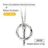 Time  Spear Mobius ins fashion men&#39;s and women&#39;s pendant sterling Silver Necklace