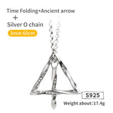 Time  Spear Mobius ins fashion men&#39;s and women&#39;s pendant sterling Silver Necklace