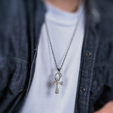 Egyptian Cross Pendant 925 Silver Anka necklace Trendy Men and Women Retro Jewelry