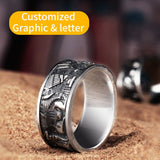 925 silver embossed Egyptian gods Horus Anubis retro silver ring  men's single tail  index finger Fashion Jewelry