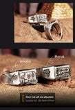 925 Silver Egyptian Eye of Horus Ring Anubis Trendy Male Ring Single Tail Ring Fashion Jewelry