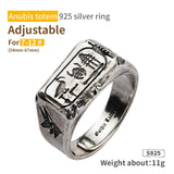 925 Silver Egyptian Eye of Horus Ring Anubis Trendy Male Ring Single Tail Ring Fashion Jewelry