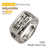 925 Silver Egyptian Eye of Horus Ring Anubis Trendy Male Ring Single Tail Ring Fashion Jewelry