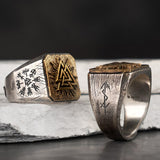 925 Silver Viking Ring Valknut Trendy Male Ring Single Ring Punk  Fashion Jewelry