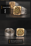 925 Silver Viking Ring Valknut Trendy Male Ring Single Ring Punk  Fashion Jewelry