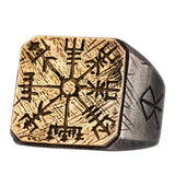 925 Silver Viking Ring Vegvisir  Trendy Male Ring Single Ring Fashion Jewelry