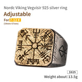 925 Silver Viking Ring Vegvisir  Trendy Male Ring Single Ring Fashion Jewelry