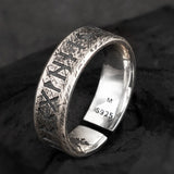 Nordic mythology Viking Runes Word S925  sterling Silver rings  for man and women Index Ring fashion jewelry