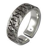 Nordic mythology Viking Runes Word S925  sterling Silver rings  for man and women Index Ring fashion jewelry