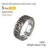 Nordic mythology Viking Runes Word S925  sterling Silver rings  for man and women Index Ring fashion jewelry