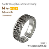 Nordic mythology Viking Runes Word S925  sterling Silver rings  for man and women Index Ring fashion jewelry