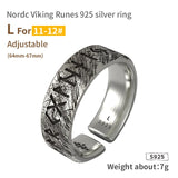 Nordic mythology Viking Runes Word S925  sterling Silver rings  for man and women Index Ring fashion jewelry