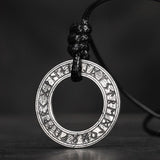 Viking Circle Pendant 925 Silver  Round necklace Trendy Men and Women Retro Jewelry