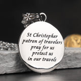 Travel Safe Compass St Christopher  Stainless Steel Chain Necklaces for Men Fashion Jewelry Accessories Friends Gifts