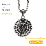 Travel Safe Compass St Christopher  Stainless Steel Chain Necklaces for Men Fashion Jewelry Accessories Friends Gifts