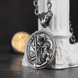 St Christopher Necklace Religious Medal Stainless Steel Chain Necklaces for Men Fashion Jewelry Accessories Friends Gifts