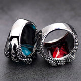 Artificial Zicon and  Dragon  claw  Rings for men and women Artifical  vintage Stainless Steel finger