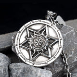 925 Sterling Silver Star of Dived Cross Hexagram and 12 constellation big pendant for Men