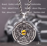 The Devil of eyes  necklace for men  Pentagram big  pendant Punk vintage style