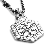 Nordic mythology Viking rune stainless steel necklace the sided pendant Kabala totem for  Men