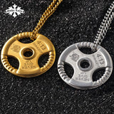 Weight Plate Barbell Dumbbell Pendant  Weightlifting Bodybuilding Fitness Gym Exercise Necklace