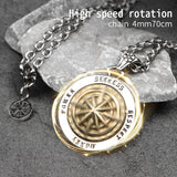 The Compass necklace for men  High speed rotation stainless steel pendant