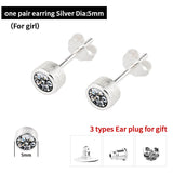 925 Sterling Silver stud earring inlay Artificial zircon with Rose and Black color fashion jewelry