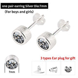 925 Sterling Silver stud earring inlay Artificial zircon with Rose and Black color fashion jewelry