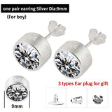 925 Sterling Silver stud earring inlay Artificial zircon with Rose and Black color fashion jewelry